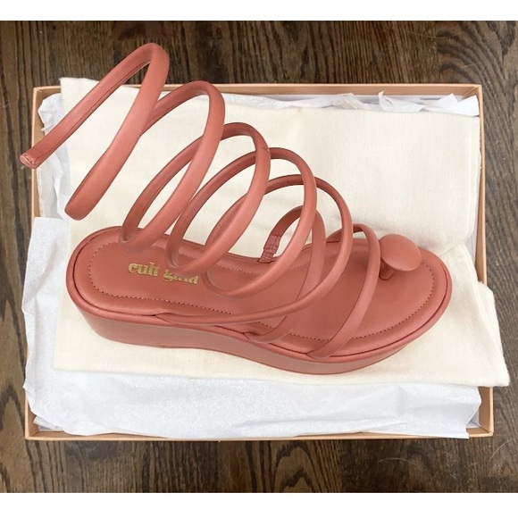 $498 Cult Gaia Alba Jasper Leather Gladiator Platform Wedge Sandals Pumps 36 NEW - Picture 7 of 10